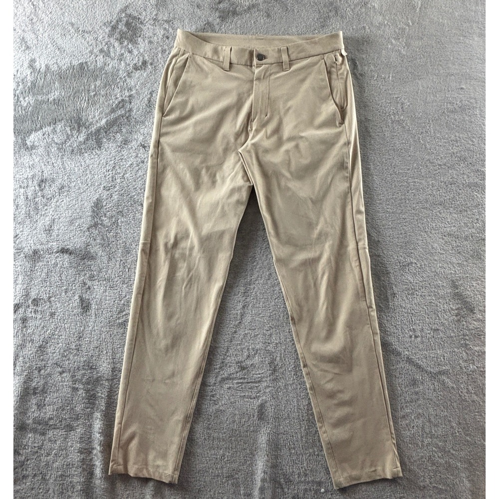 Lululemon Commission Pant Mens 32 Slim Fit Warpstreme Khaki 32.5" Inseam LM5974S